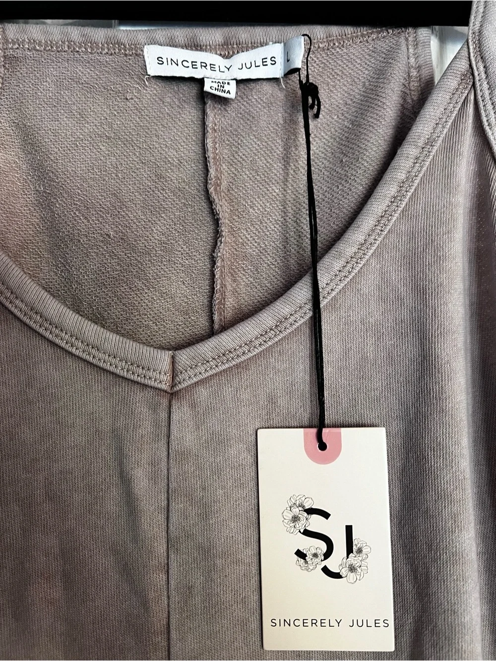 Sincerely Jules Taupe Sleeveless V-Neck Jumpsuit